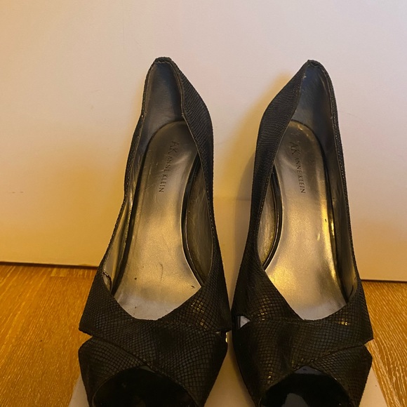 Anne Klein Black Sparkle Open Toe Heels - size 9.5 - Picture 3 of 6